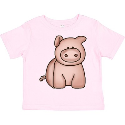 Inktastic Cute Little Pig Toddler T-Shirt Farm Bacon Piggy Animal Family Son Kid