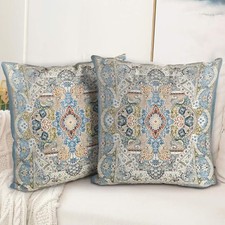 Boho Floral Throw Pillow Covers 16x16 inch Set of 16" x 16" Pack of 2 Boho-27