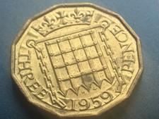 1959 Elizabeth II British Threepenny 3d