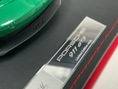 1/18 Ivy Porsche 911 GT3 992.1 Green with Gold Stripe on Leather