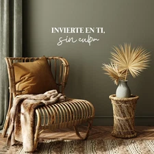 Invierte En Ti; Sin Culpa/Invest in You; Without Guilt - White 8.5" x 25" Wall