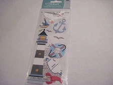Scrapbooking Crafts Jolee's Stickers Lighthouse Birds Sail Boat Anchor Lobster