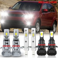 Combo 6000K faros LED alto/bajo + luces antiniebla FIT Mitsubishi Outlander 2005 2006