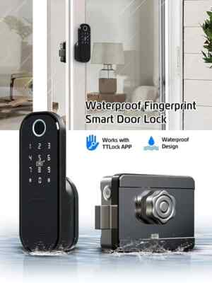 Waterproof Fingerprint Door Lock Outdoor Gate Bluetooth TT Lock Wifi Passcode IC