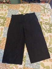 Eileen Fisher Women's 100 Cotton Black Cropped Pants Size L/G