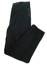 Donna Karan Vintage 80s Wool Blend Black Flat Front Pants zipper pockets 36