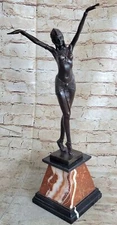 Art Deco Genuine Nude Bronze Starfish Egyptian Dancer Statue by Chiparus Statue