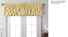VCNY Home Carmen Puckered Diamond Design Valance with Rod Pocket, Yellow