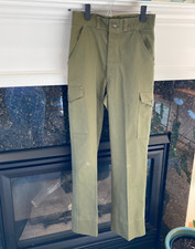 Boy Scouts of America Pants Men 26" x 27.5" khaki Cargo Official Uniform BSA VGT