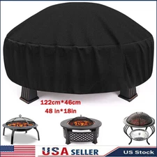 48 inch Patio Round Fire Pit Cover Waterproof BBQ Gas Grill UV Protector Outdoor