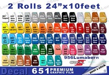 2 roll 24"x10 feet Adhesive Backed Vinyl Sign quality outdoor permanent decal