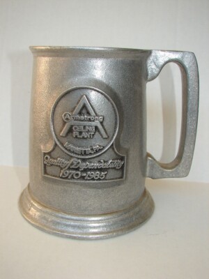 ARMSTRONG COMMEMORATIVE 1970-85 Ceiling Plant Maretta PA Pewter Stein Beer MUG 