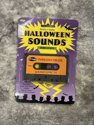 Fun World Vintage HALLOWEEN Thriller Chiller Sound Effect Cassette RARE orange
