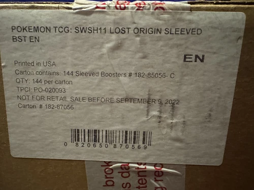 Pokemon Sword & Shield LOST ORIGIN SLEEVED BOOSTER CASE Factory Sealed 144 PACKS