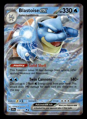 Blastoise ex (Double Rare) 030/142 Pokémon Scarlet Violet Stellar