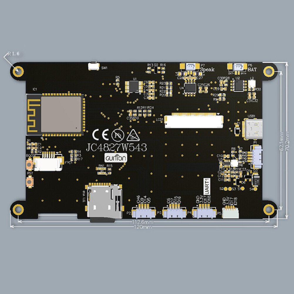 4.3 inch ESP-S3 ESP32 TFT LCD Display Screen JC4827W543 Module