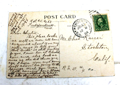 George Washington One Cent USPS Stamp 1914 Green Rare Vacation  display picture 1