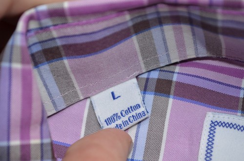 David Donahue Dress Shirt Men's Size Large Purple Plaid Button Up Luxury - Picture 6 of 11