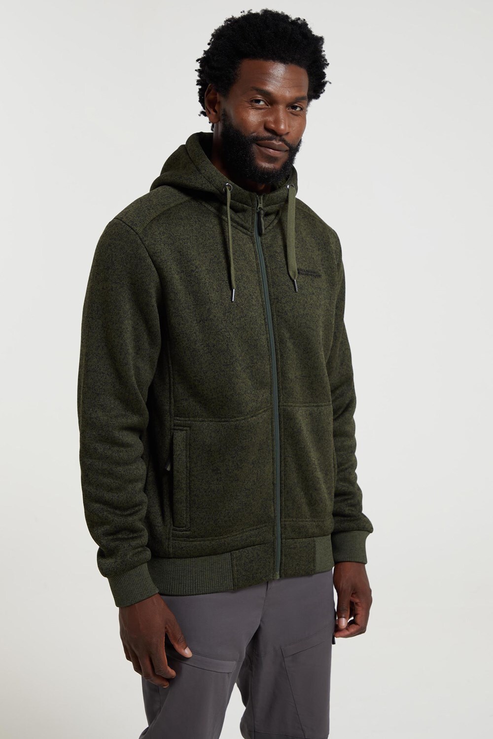 Mountain Warehouse Nevis Men's Fur Lined Hoodie Soft Fleece Warm Sweatshirt - Picture 3 of 54