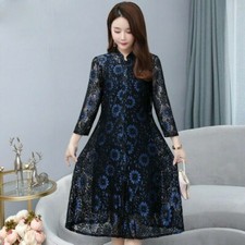 Women Floral Lace Cardigan Coat 3/4 Sleeve Hollow Out Long Top Summer Fashion