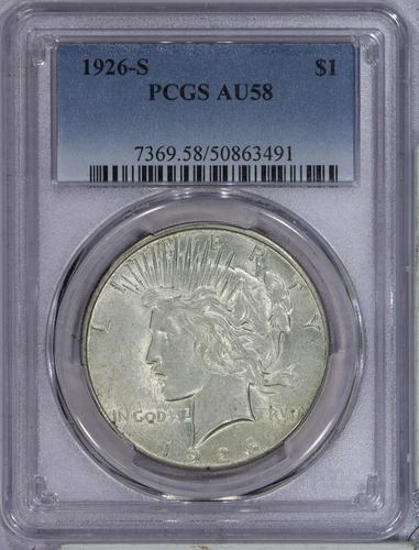 1926-S Peace Dollar $1 PCGS AU58