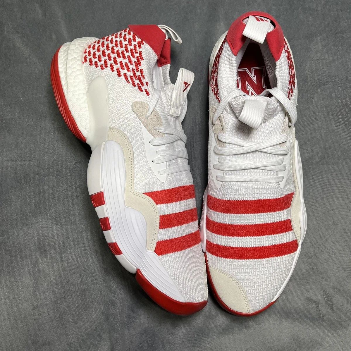 Size 10 Adidas Trae Young 2.0‎ Trainers Red White Knit Lace Up Sneakers 779001 Size 11 Men main image 2