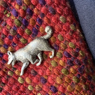 BORDER COLLIE SHEEP DOG PEWTER PIN BADGE BROOCH LAPEL GIFT BOX BIRTHDAY XMAS