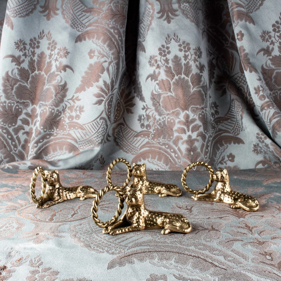 THE BOMBAY COMPANY Nuevo Oro Rugiente Jaguar 4 Servilleteros Soportes Foto 2 de 4