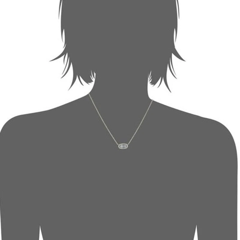 Collar colgante Kendra Scott chapado en oro Elisa en iluminación de vidrio gris pizarra Foto 2 de 4