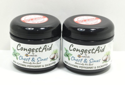 2 Qty  Naturulz Congest Aid Chest & Sinus Cream W/ Peppermint & Eucalyptus   NEW