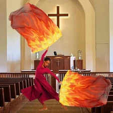 54"x45" Worship Flags for Church Praise Dance Women Art Show Chiffon Flags Flex