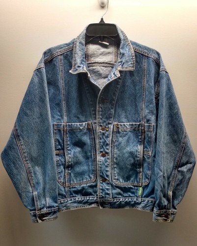 Denim Trucker Jacket Baggy Sleeve Size 