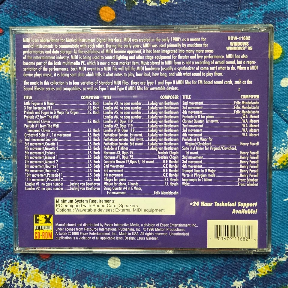 Essex Interactive MIDI Classics II CD-ROM Windows 95 PC Classical MIDI Software - Image 2 of 3