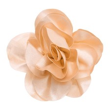 Rose Flower Brooch, 5.9 Inch Handmade Satin Fabric Lapel Pins, Apricot