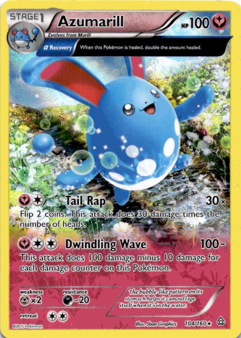 Azumarill (Alpha) Holo Rare XY - Primal Clash 104/160 LP