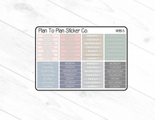 1498-5 PTP Neutral Days Of The Week Header/Dividers Planner Stickers