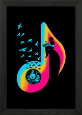 Musik hängen Trommelspieler gerahmtes Wandbild Poster Leinwanddruck Bild