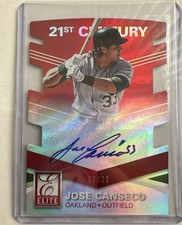 2015 Panini Elite Signatures 21st Century Red Die-Cut  Jose  Canseco Auto # /21