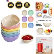 Small Plastic Bowls 4.5 OZ Unbreakable Wheat Straw Dipping Bowls 6 Pack