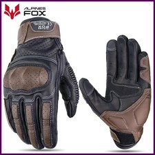 Brown Vintage Leather Motorcycle Gloves Men Motorbike Riding