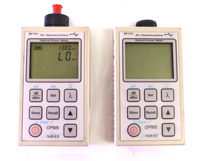 AFL Noyes OPM 5-2D Fiber Optic Power Meter, Lot of 2, For Parts/Repair