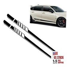 Car Side Body Long Stripes Decals, 4.52In x 88.58In Vehicle Side 2 PCS Black