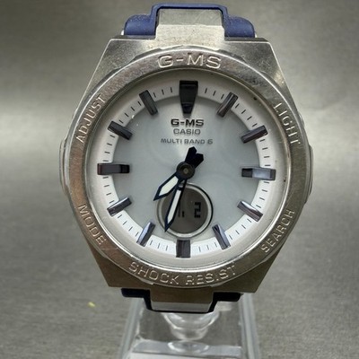 Casio Baby-G MSG-W200 Watch 38mm White Dial Steel Alarm Chrono Solar Works