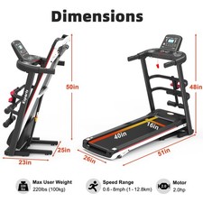 Ksports 16 Inch Wide Foldable Home Treadmill w Bluetooth & Fitness Tracking App 2