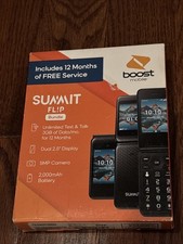 New Boost Mobile Cell Phones Flip Phone Summit Value Pack 12 Months -21.40