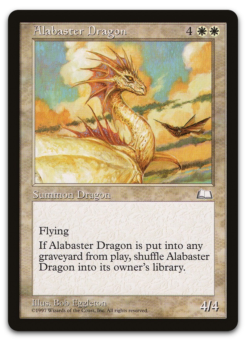 Alabaster Dragon (LP) Weatherlight WTH Magic MTG