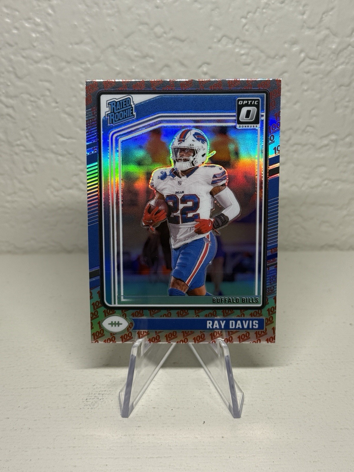 2024 Panini Optic Ray Davis 100 Emoji Rated Rookie SP #283 Buffalo Bills