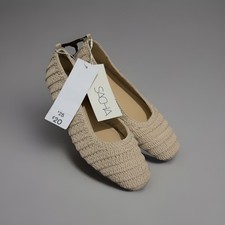 Sacha Women's Ballerina Beige Flat Shoes Size 6 Comfortable Flat Shoes