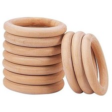 10 Pieces Wooden Rings Natural Wood Rings Without Paint Smooth Unfinished 55mm