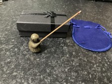 Miniature Brass Monkey Figurine Statue Incense Sticks Holder + Incense 3cm